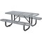 Global Industrial Rectangle Picnic Table, Gray, Expanded Metal, Surface Mount, 72 in L 277152GY - alternate 3